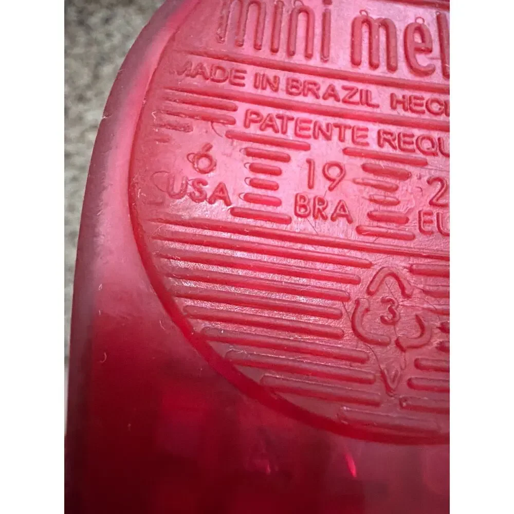 Mini Melissa x Minnie Mouse Jelly Maryjane Shoes Bow Accent Toddler Size 6